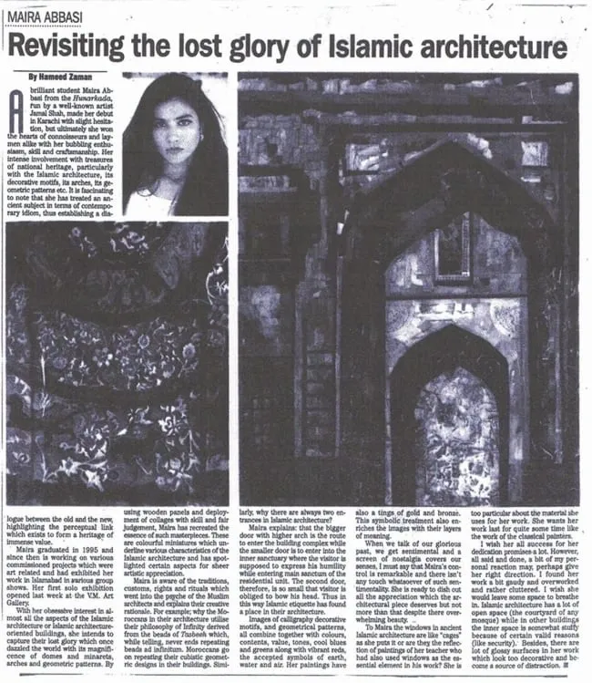 A newspaper article about the lost glory of islamic architecture.